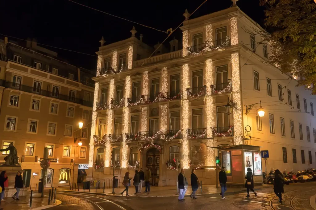 Lissabon Weihnachtsbeleuchtung